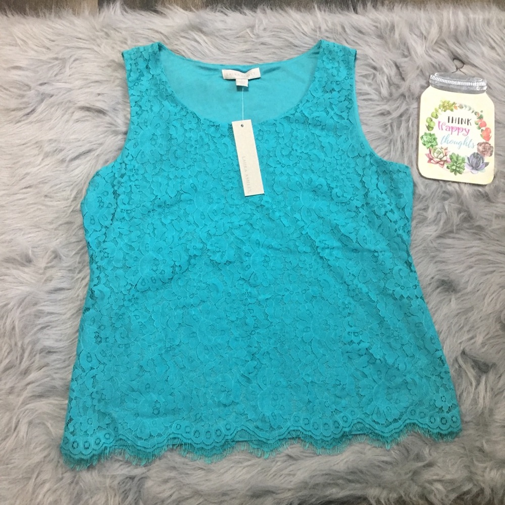 💟3/$10 NWT LAURA ASHLEY LACE TANK